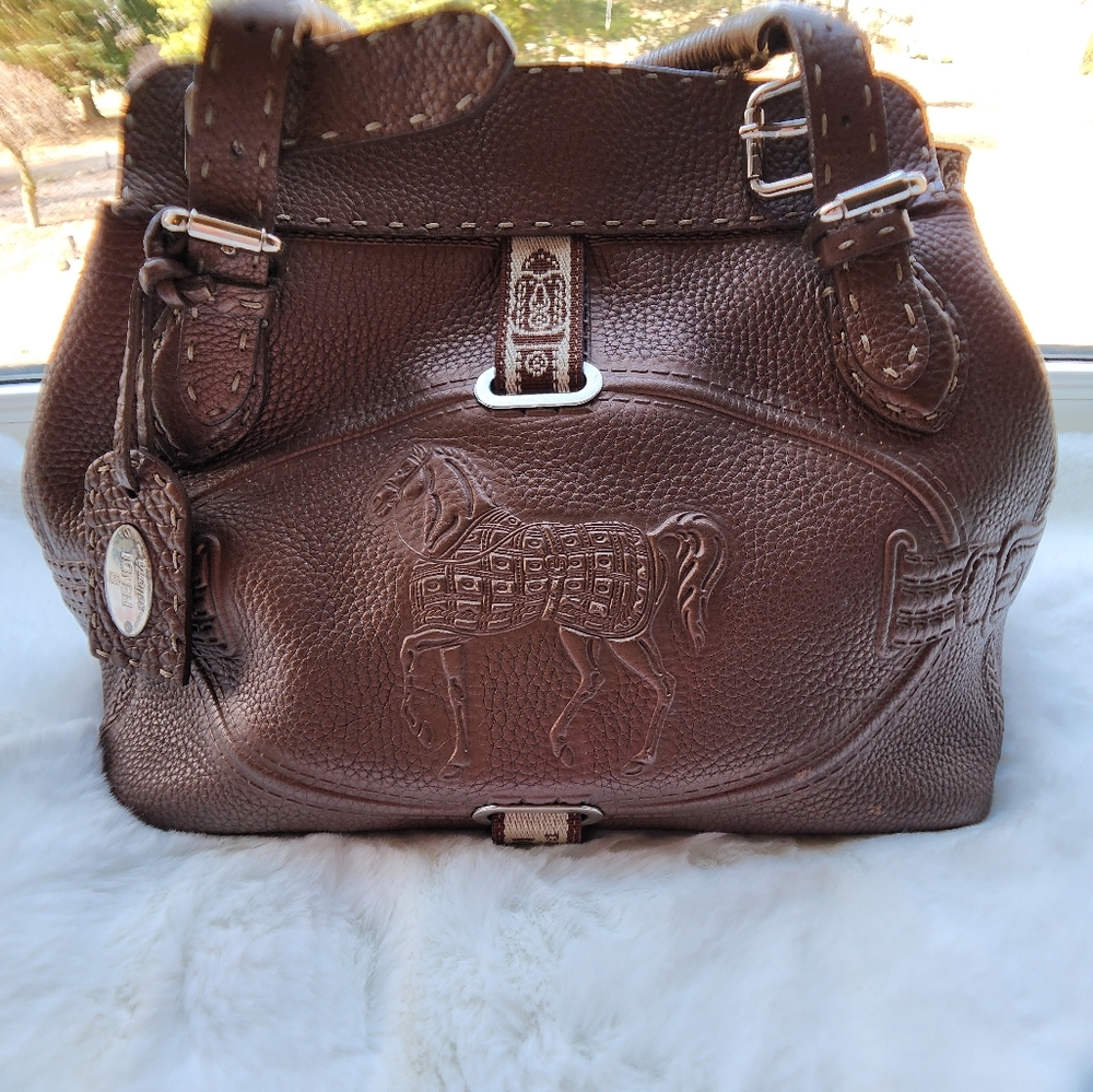 Fendi Selleria Copper Brown Metallic Shoulder Bag